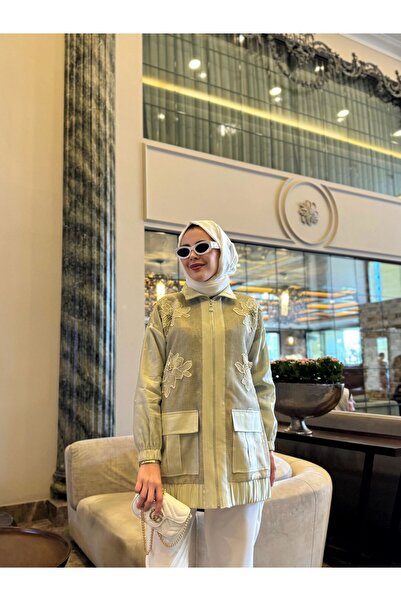 Moodbasic PREMİUM BY MOODBASİC FİLE DETAYLI GÜPÜRLÜ CUPRA KAP-ÇAĞLA - 1 BEDEN