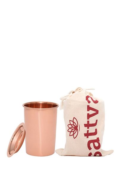 Sattva Ayurveda Copper cup with Classic lid, 350ml - Sattva Ayurveda
