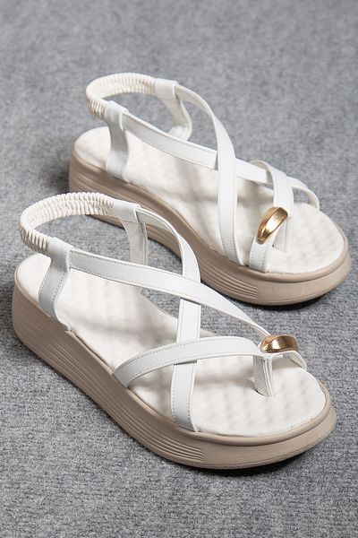 Mc vay Shoes 001 Women's Sandals with Elastic Smart Sole Detail, Choose Size 1 Smaller