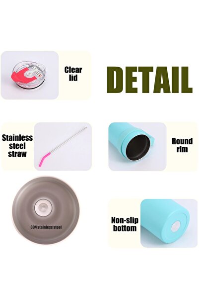 AMSZM Insulated Stainless Steel Tumbler, 1200ml Double-Wall Vacuum,Handle and Flip Straw, Travel Mug