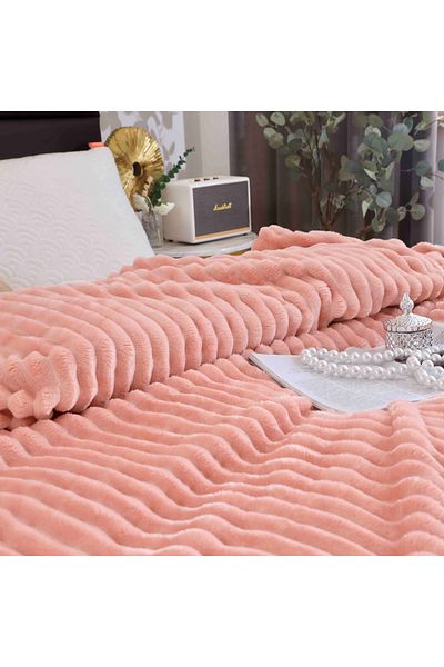 FIONNA.RO Cocolino Striped Blanket Medium Thickness - Pink
