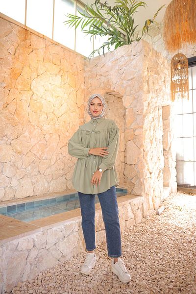Nergis Neva Butik Tunic with Drawstring Waist