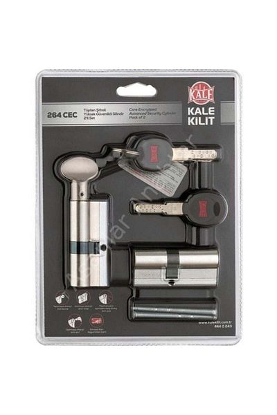 Kale Kilit Kale 264 Cec Cylinder from Tube Combination High Security Cylinder Set of 2 Common Key