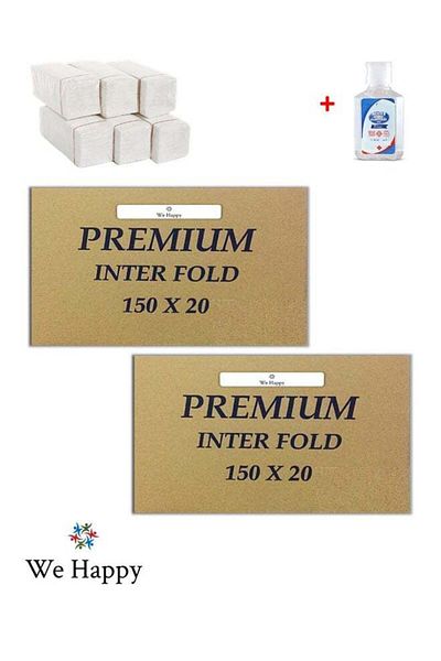 WE HAPPY Premium Interfold Tissue Paper Hand Towel 150 Sheets x 40 Packs - 6000 Pieces