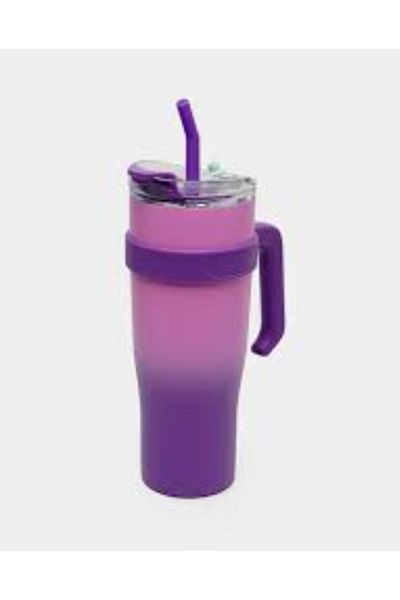 AMSZM Insulated Stainless Steel Tumbler, 1200ml Double-Wall Vacuum,Handle and Flip Straw, Travel Mug