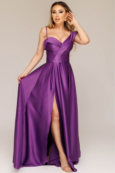 Atmosphere Fashion Rochie lungă din tafta violet