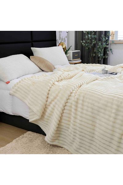 FIONNA.RO Cocolino Striped Blanket Medium Thickness - Cream
