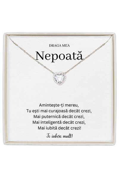 The Jewel Heart Heart Necklace For My Niece, Symbol Of Family Bond, 41+5 cm