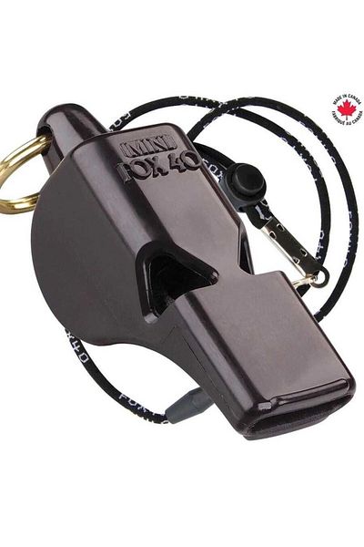 FOX 40 Mini Official Black Drawstring Whistle 9801-0008