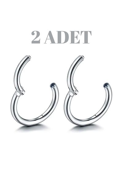 Blisse Piercing Unisex Surgical Steel Ring Piercing |   Tragus, Helix, Cartilage, Septum, Nose Compatible – Set of 2