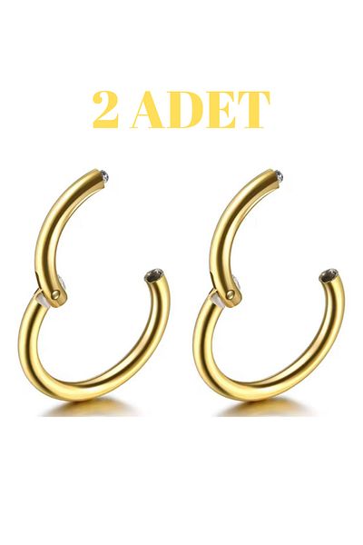 Blisse Piercing Unisex Surgical Steel Ring Piercing |   Tragus, Helix, Cartilage, Septum, Nose Compatible – Set of 2