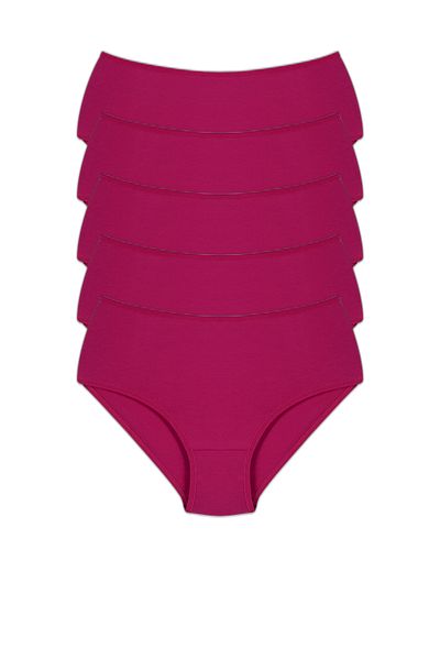 Sinem Yıldız Çamaşırları 100% COTTON HIGH WAIST WOMEN'S PANTY 5 PACK SNM-5KLT