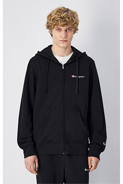 Champion Icons Full Zip Hoodie Sweatshirt Siyah Erkek Kapüşonlu Sweatshirt-22...