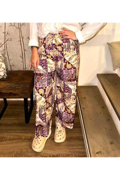 Intisimo Pantaloni de damă, casual, motive orientale, violet