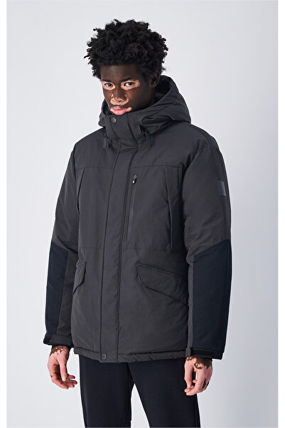 Champion سترة خارجية بغطاء للرأس سترة رجالية سوداء -220355-ES503