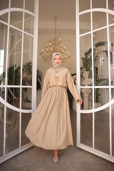 Nergis Neva Butik Σετ φούστα κιμονό με ύφασμα φράουλα με δέσιμο μπροστά