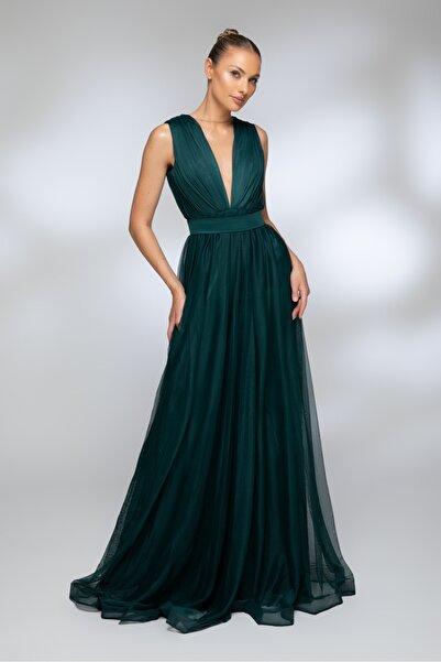 Atmosphere Fashion Rochie lungă și elegantă din tul verde