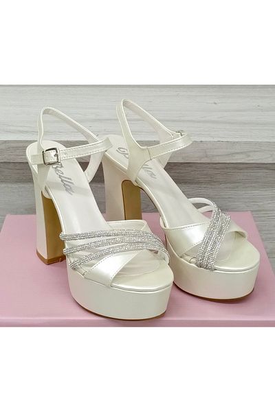 uğurtek Classic High Thick Platform Heels Women Evening Dress Shoes