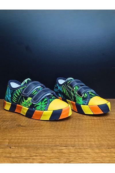 Casabony Leaf Patterned Canvas Summer Boys' Sneakers
