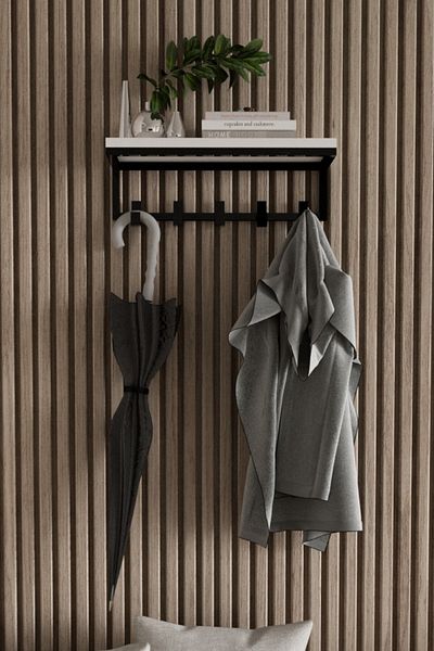 AJU Modern Coat Rack Wall Mounted Hanger and Rack Coat Umbrella Bag Towel Clothes Mail Hallway Hallway Hanger