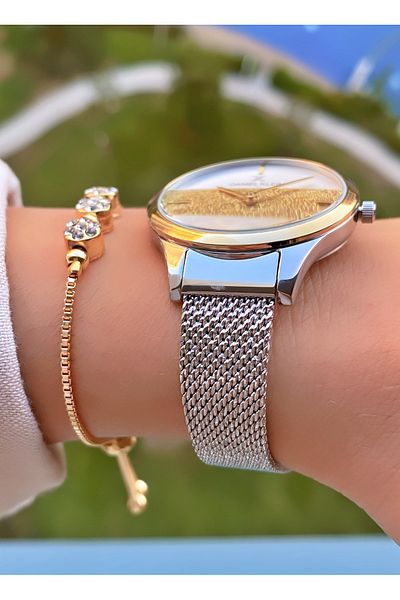 Daniel Klein Brand- Original- Yellow Silver Color - 2 Years Warranty-Wicker Cord- Women's Wrist Watch - Bracelet Gift