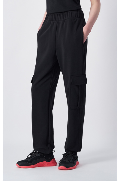 Champion Authentic Pants Elastic Cuff Cargo Pants Siyah Kadın Pantolon-117791-KK001