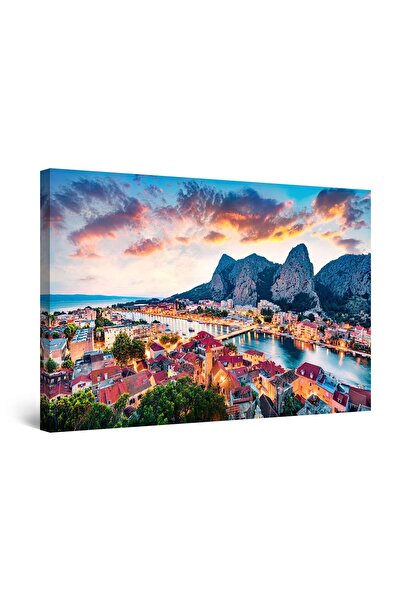 startonight Tablou DualView Startonight Oras pe Coasta, 120 cm x 80 cm