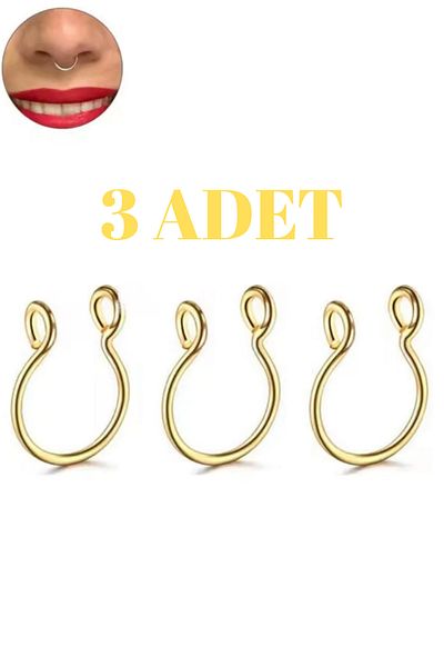 Blisse Piercing Unisex 316L Surgical Steel Compression Fake Piercing |   Nose, Septum, Ingrown Hair Ring – 2 Pieces