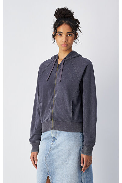 Champion Mineral Dye Full Zip Hoodie Sweatshirt Purple Women's Hooded Sweatshirt-117723-Vs517