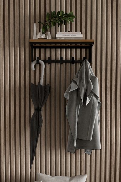 AJU Modern Coat Rack Wall Mounted Hanger and Rack Coat Umbrella Bag Towel Clothes Mail Hallway Hallway Hanger