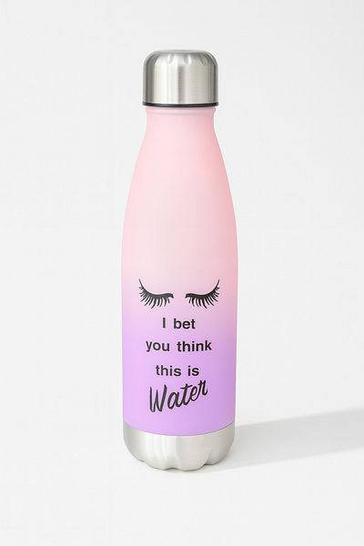 İNTER LİFE Colorful Adult Motivational Water Bottle Water Bottle 700 ml Large Size Non-Spillable Durable Steel Bottom-Top