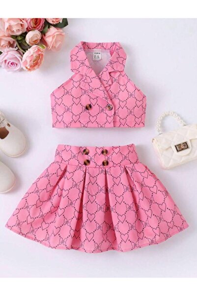 zavera for kids Heart Patterned Summer Excitement Double Set