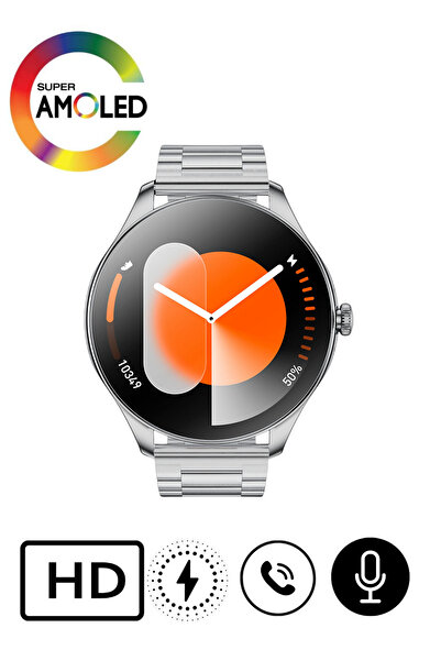 Qifit SK42 Business Serisi Klasik Erkek Akıllı Kol Saati Paslanmaz Çelik Kasa...