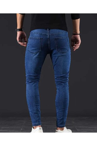 KING SEZAR Мъжки дънки Slim Fit Lycra Denim