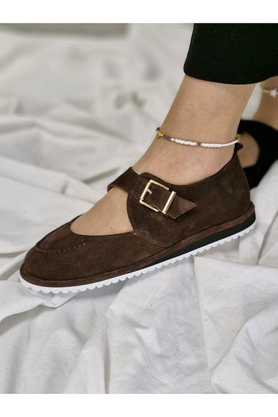 aayak&kabımofficial Modern Style Genuine Suede Buckle Women's Shoes