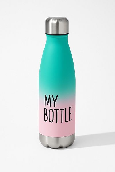 İNTER LİFE Colorful Adult Motivational Water Bottle Water Bottle 700 ml Large Size Non-Spillable Durable Steel Bottom-Top