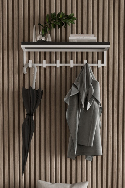 AJU Portmanto Duvar Askısı 6 Kanca Geniş Askılık Elbise Palto Şemsiye Askısı ...