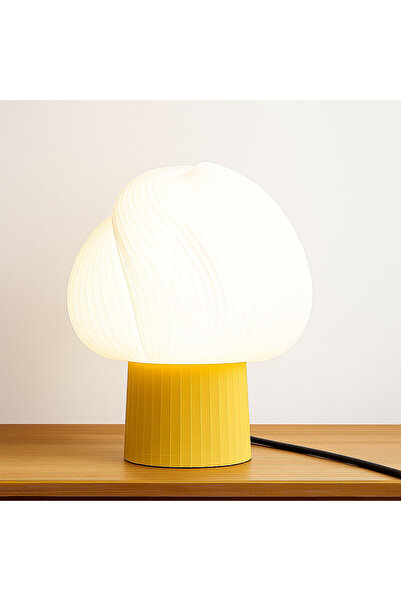 Universal Modern Tasarım Dekoratif Masa Lambası - Spiral Beyaz Abajur & Kırmızı Gövde | LED Gece Lambası