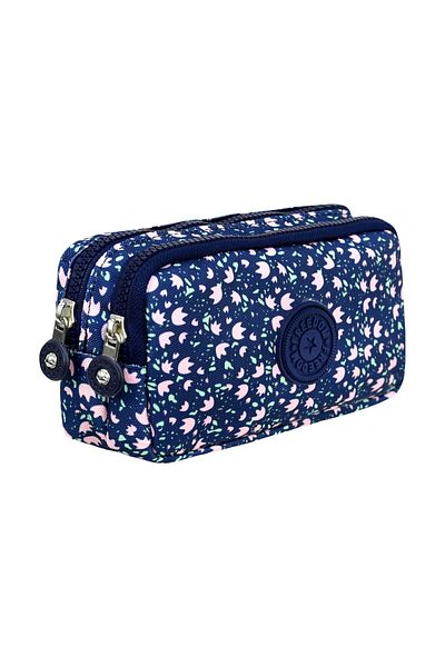 Little Jom Crinkle Fabric Double Compartment Pencil Holder Pencil Case