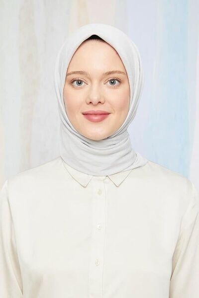 PİRAMİT Levi̇dor Cotton Square Jazz Scarf Light Silver