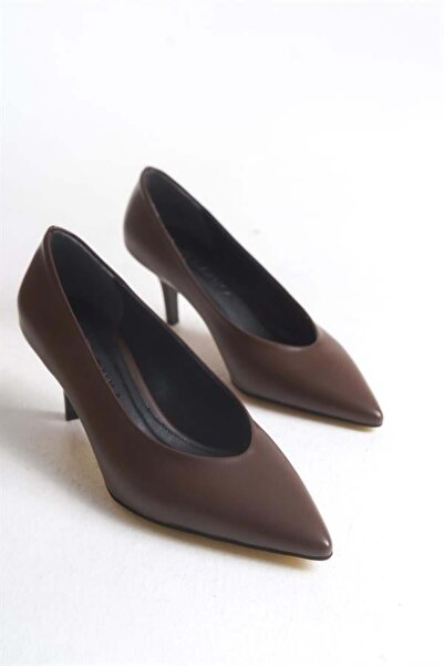 Zoe3 Style Kadın BNO Kahve Gova Stiletto Ayakkabı