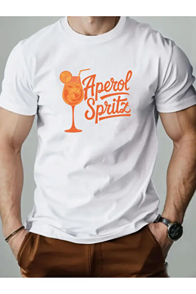 AEMİ Μπλουζάκι Unisex Aperol Spritz με στάμπα Oversize Crew Neck