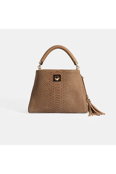 Desa Women's Brown Tassel Accessory Leather Handbag