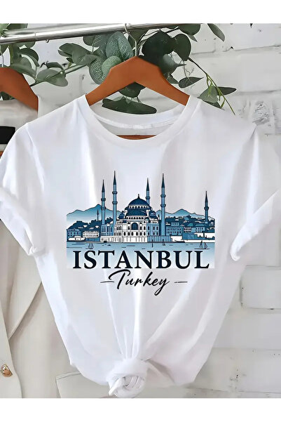 CLASİVA Istanbul Printed Unisex Oversize Crew Neck T-Shirt