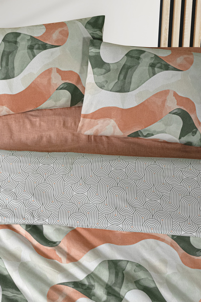 Mürdüm Home Lotus 100% Cotton Double Duvet Cover Set