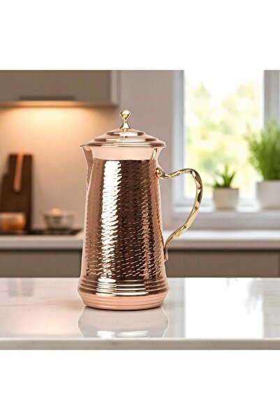 Bakır Center Bakır Sürahi Bakır El Dövmesi Sürahi Kalaylı 27 CM, 0.80 MM 1.75...