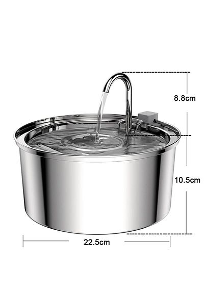 Aryuper 3.2 L Stainless Steel Water Dispenser Water Fountain Water Dispenser for Cat Dog with Motion Sensor