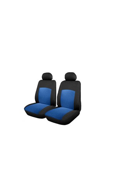 DELUXETUNING Set huse scaune auto, universale, fata 2 locuri, Negru cu albastru, jacqard