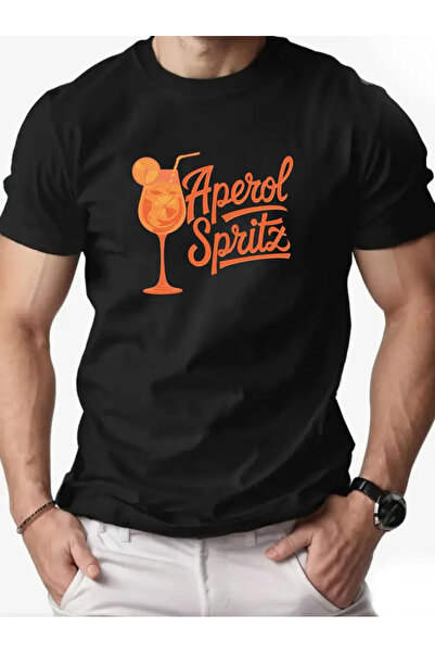 AEMİ Μπλουζάκι Unisex Aperol Spritz με στάμπα Oversize Crew Neck