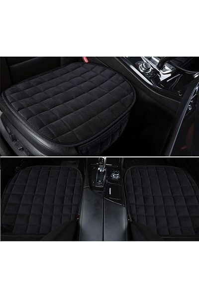 DELUXETUNING Husa scaun auto individuala pentru sezut, pentru fata, textil 50x50 cm, negru